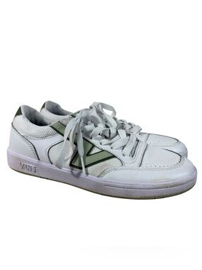 Vans Low Top White Light Green Leather Lowland CC Skate Skateboarding Sneaker 7M